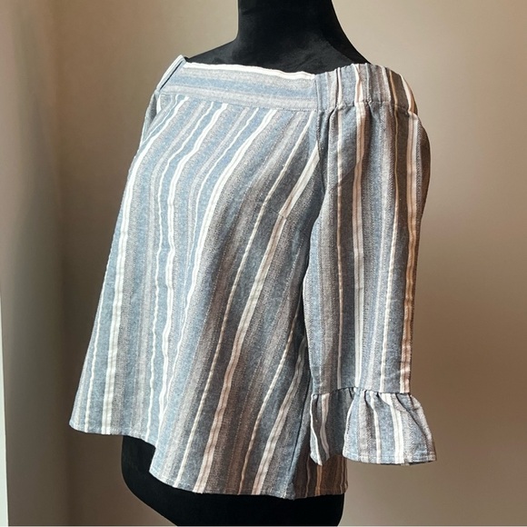 Ethereal by Paper Crane Striped Off-Shoulder Women's Top - Medium - Picture 1 of 8